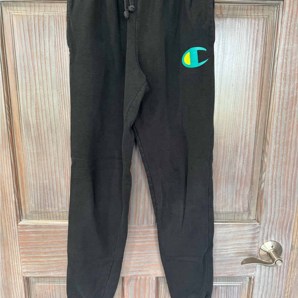 Champion men’s Black Sweatpants with Logo
